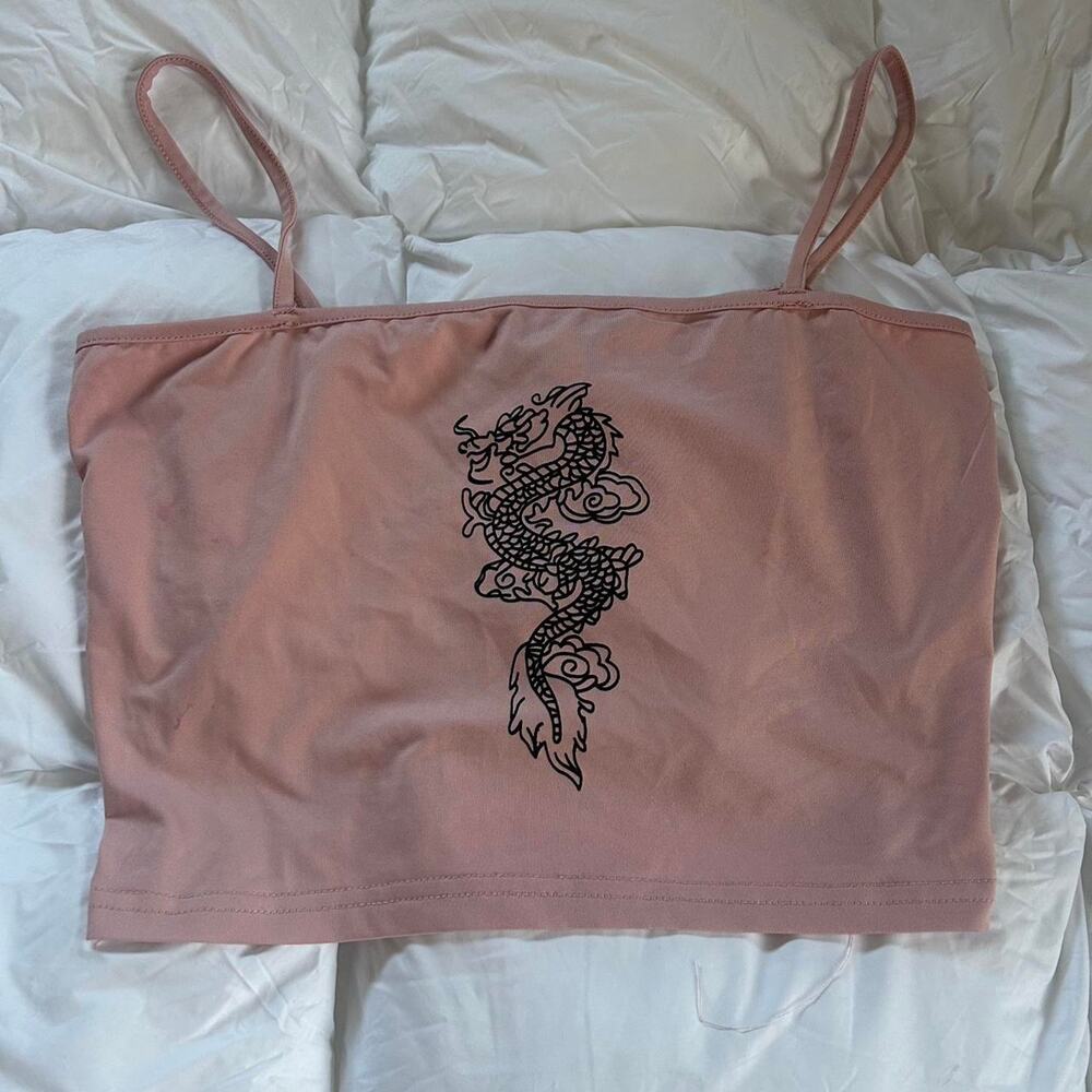 Pink dragon crop top croptop